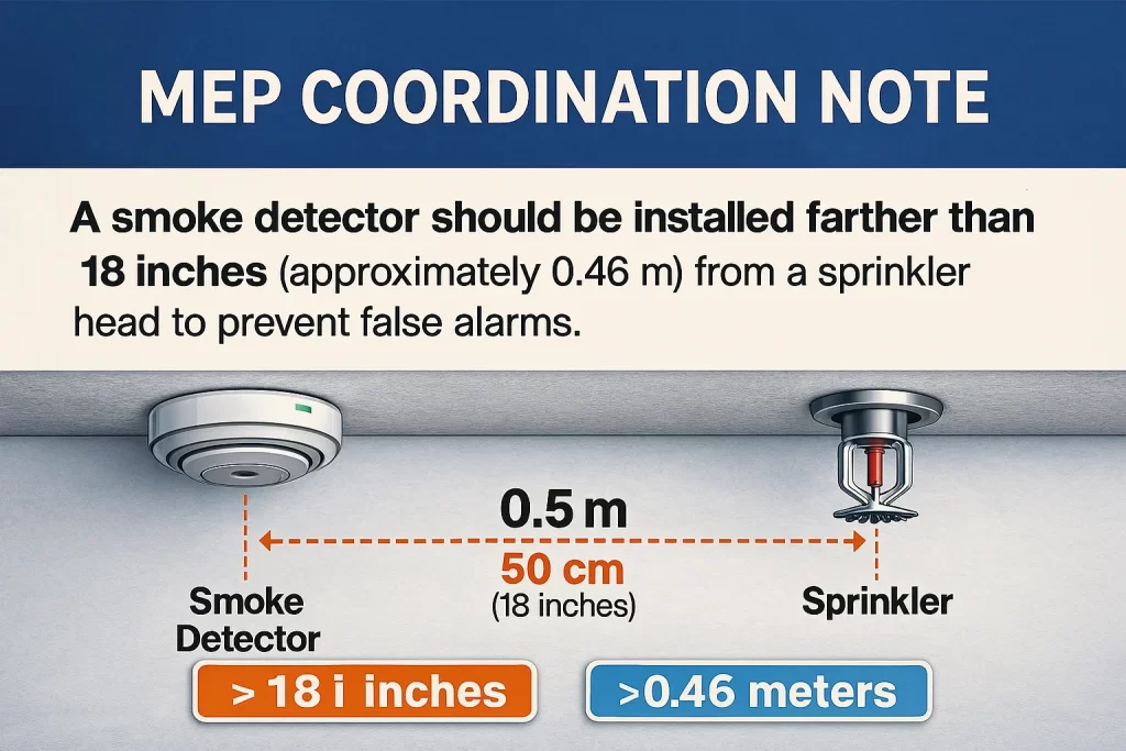 MEP Coordination Insight: Why Proper Smoke Detector & Sprinkler Spacing Matters in BIM Projects