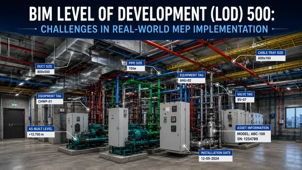 BIM Level of Development (LOD) 500: Challenges in Real‑World MEP Implementation